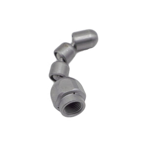 1/8" (DRAIN INVADER/JNW ELECTRIC JETTER) Drophead Nozzle w/Knuckle Leader, Stainless Steel