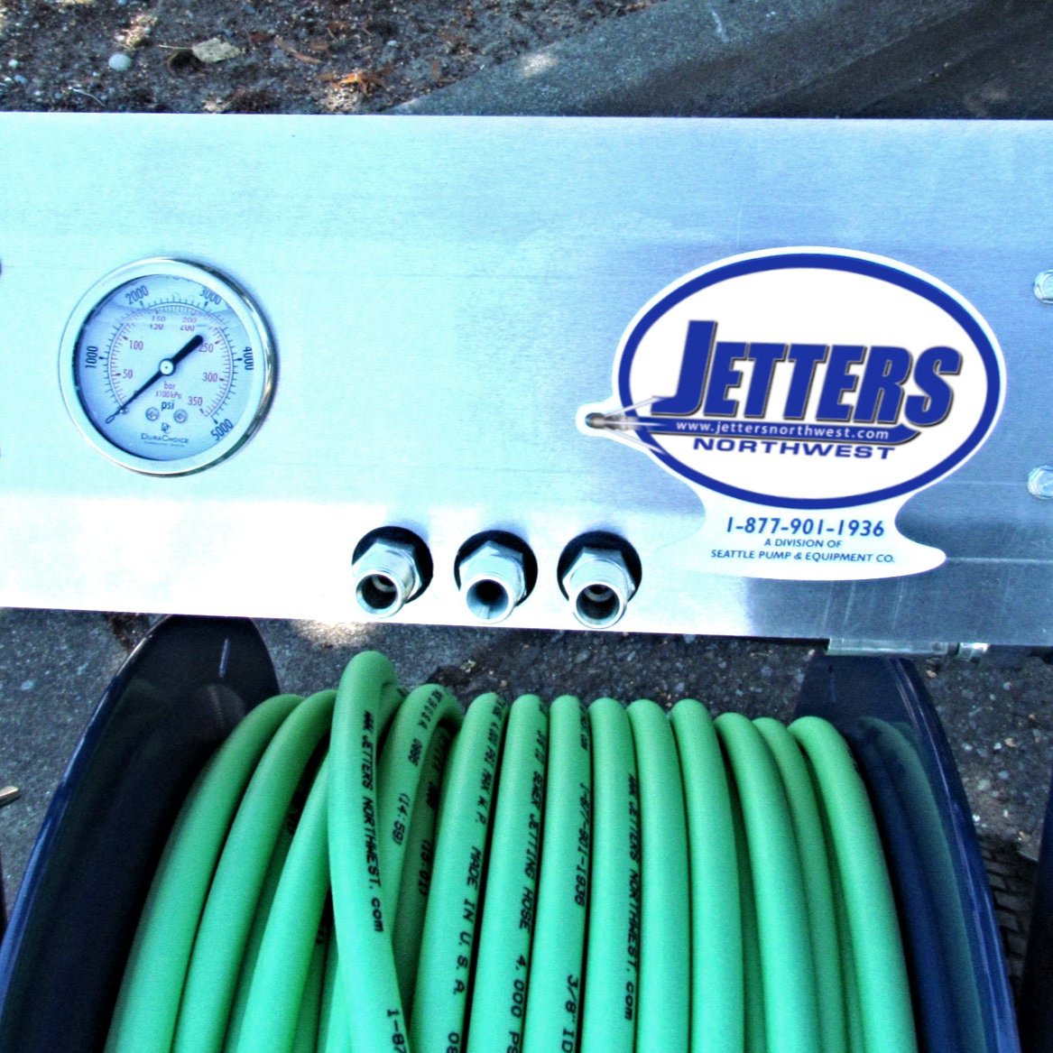 Portable Heavy Duty Deluxe Hose Reel with Jetter Hose JNW Jetters